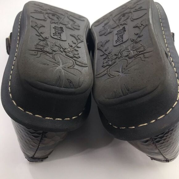 Alegria FELIZ 713 Brown Patent Leather Snakeskin Print Mary Jane Support Shoes - Picture 14 of 16